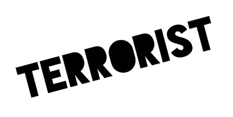 Terrorist rubber stamp isolated on white background