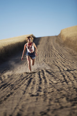 bloody female running scared