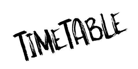 Timetable rubber stamp. Grunge design with dust scratches. Effects can be easily removed for a clean, crisp look. Color is easily changed.
