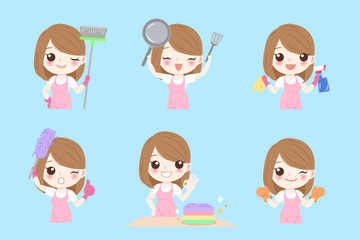 cute cartoon housewife