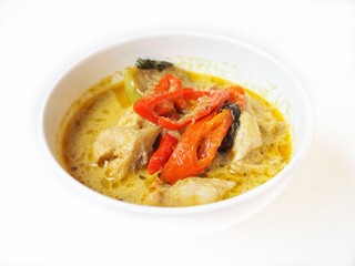 Green curry chicken isolated Thai food