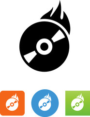 Burn Disk Icon - Illustration