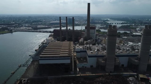 Drone industrial power plant 4k 60p