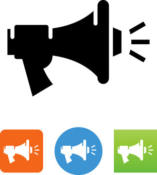 Bullhorn Blasting Sound Icon - Illustration