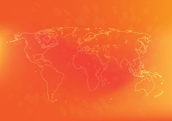 World map with orange color