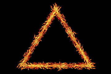 triangle fire frame isolated on black