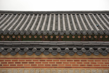 korea traditional wall of gyeongbokgung palace