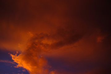 Fototapeta na wymiar orange and blue vivid florida sunset