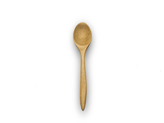 wooden spoon on white isolate.