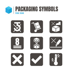 Set Of Packaging Symbols icon. logo. symbol. on white background