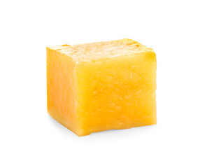 mango cube slice isolated on the white background