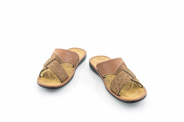 Men brown leather sandals or flip flop shoes.