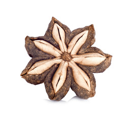 sacha inchi peanut seed on white background