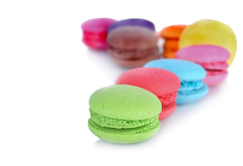 Sweet and colourful french macaroons or macaron