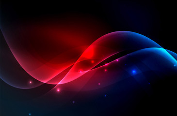 Smoky glowing waves in the dark