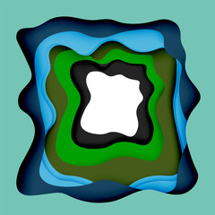 3d vector abstract background with cut shapes