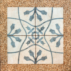 Floor tiles in the village