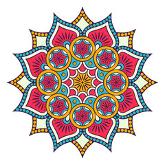 Flower Mandala. Vintage decorative elements. Oriental pattern, vector illustration. Islam, Arabic, Indian, moroccan,spain, turkish, pakistan, chinese, mystic, ottoman motifs. Coloring book page