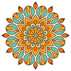 Flower Mandala. Vintage decorative elements. Oriental pattern, vector illustration. Islam, Arabic, Indian, moroccan,spain, turkish, pakistan, chinese, mystic, ottoman motifs. Coloring book page