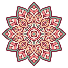 Flower Mandala. Vintage decorative elements. Oriental pattern, vector illustration. Islam, Arabic, Indian, moroccan,spain, turkish, pakistan, chinese, mystic, ottoman motifs. Coloring book page