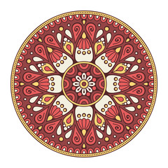 Flower Mandala. Vintage decorative elements. Oriental pattern, vector illustration. Islam, Arabic, Indian, moroccan,spain, turkish, pakistan, chinese, mystic, ottoman motifs. Coloring book page