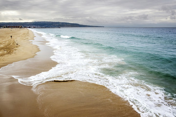 morning tide, hermosa beach