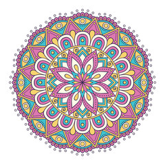 Flower Mandala. Vintage decorative elements. Oriental pattern, vector illustration. Islam, Arabic, Indian, moroccan,spain, turkish, pakistan, chinese, mystic, ottoman motifs. Coloring book page