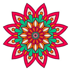 Flower Mandala. Vintage decorative elements. Oriental pattern, vector illustration. Islam, Arabic, Indian, moroccan,spain, turkish, pakistan, chinese, mystic, ottoman motifs. Coloring book page