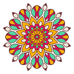 Flower Mandala. Vintage decorative elements. Oriental pattern, vector illustration. Islam, Arabic, Indian, moroccan,spain, turkish, pakistan, chinese, mystic, ottoman motifs. Coloring book page