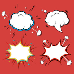 Comic speech bubbles set. Pop art style.