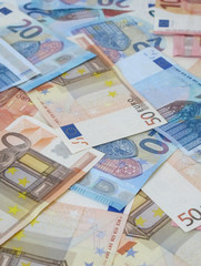 Euro Money Banknotes Scattered