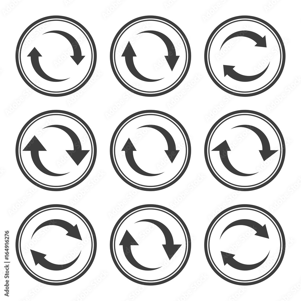 Poster set of arrows. vector reload arrows.