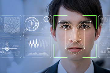 Facial Recognition System concept.