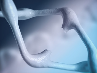 3D rendering  DNA molecule on colorful background.