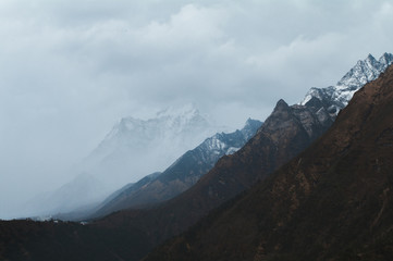 Majestic frozen mountains of Himalayas