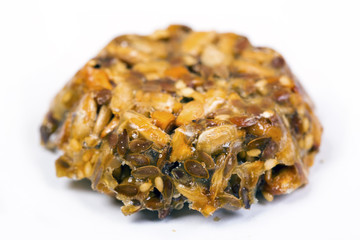 Pressed sunflower seeds candied in sweet syrup