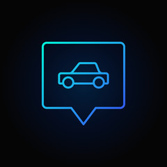 Blue car in square pin