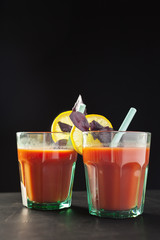 Tomato juice with tomatoes