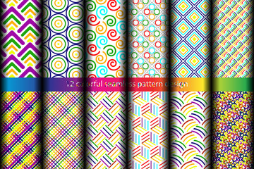 12 colorful seamless pattern.