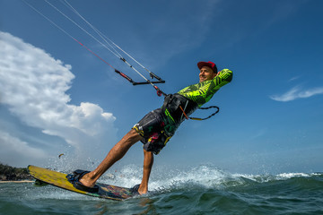 Kite surfing.