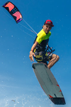 Kite surfing.