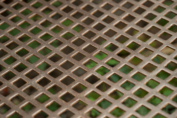 Texture of stainless steel, perforated sheet metal