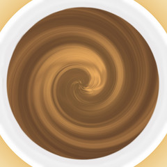 かき混ぜたコーヒー、ホットチョコのイメージ
