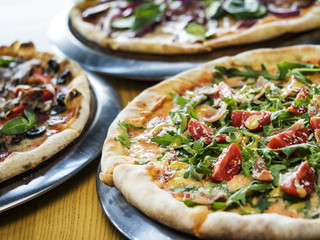 A lot of pizza