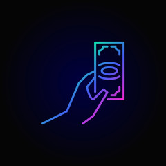 Money in hand icon