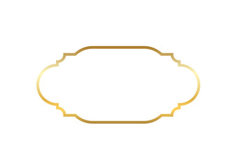 Gold frame. Beautiful simple golden design. Vintage style decorative border isolated white background. Elegant gold art frame. Empty copy space decoration, photo, banner Vector illustration