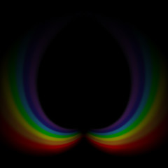 Rainbow icon. Shape arch isolated on black background. Colorful light and bright design element. Symbol of rain, sky, clear, nature. Flat simple graphic style Vector illustration