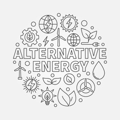 Fototapeta premium Alternative energy round illustration