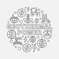 Fototapeta na wymiar Geothermal power round illustration
