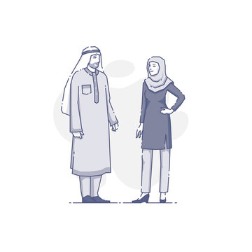 Arabian couple standing together